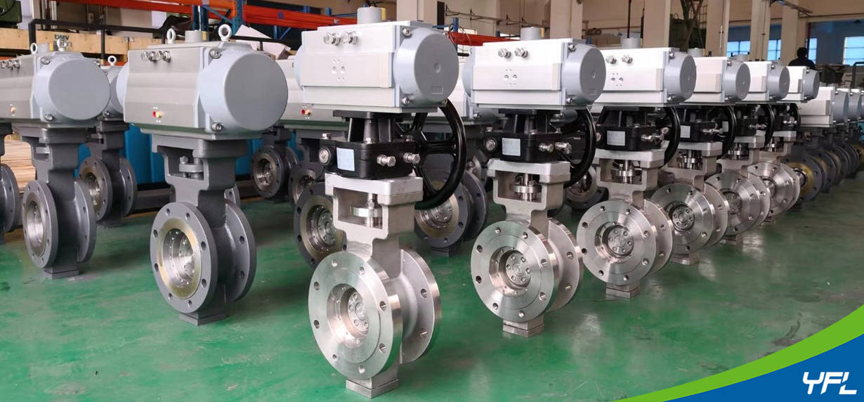 Pneumatic metal seated butterfly valves