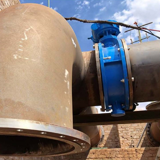 dn1000 vannes papillon hydrauliques à fermeture lente pour entrée de turbine hydraulique dans des projets hydroélectriques en afrique du sud
